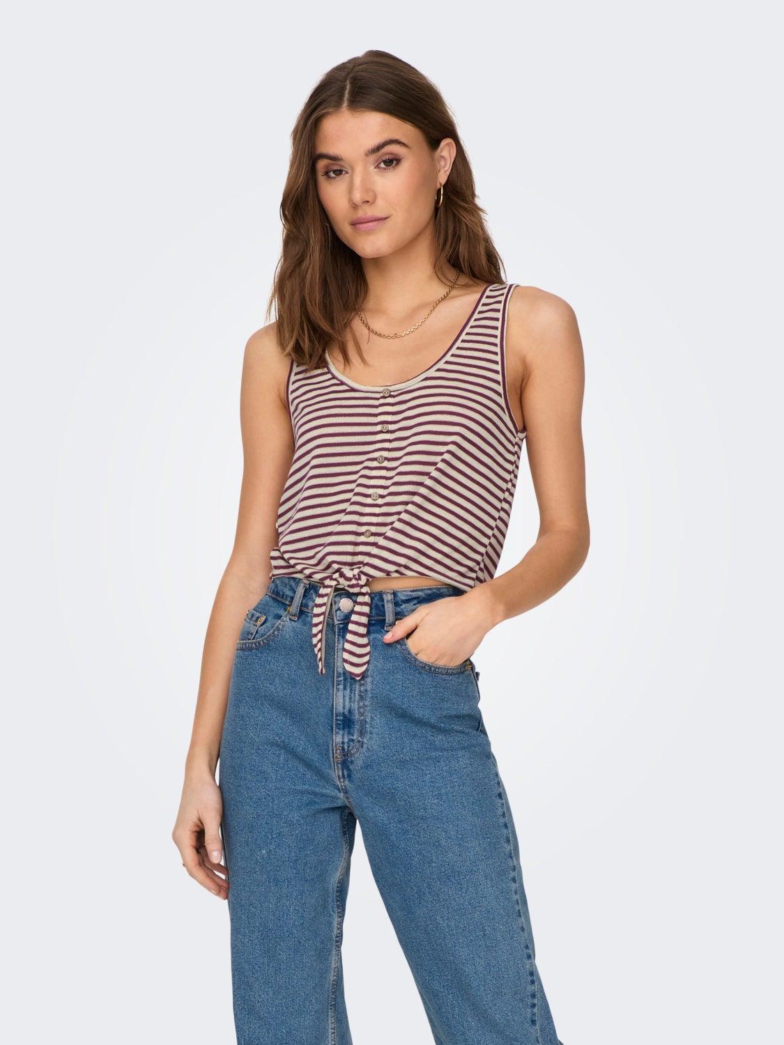ONLCANNES S/L GLITTER KNOT TOP JRS 
