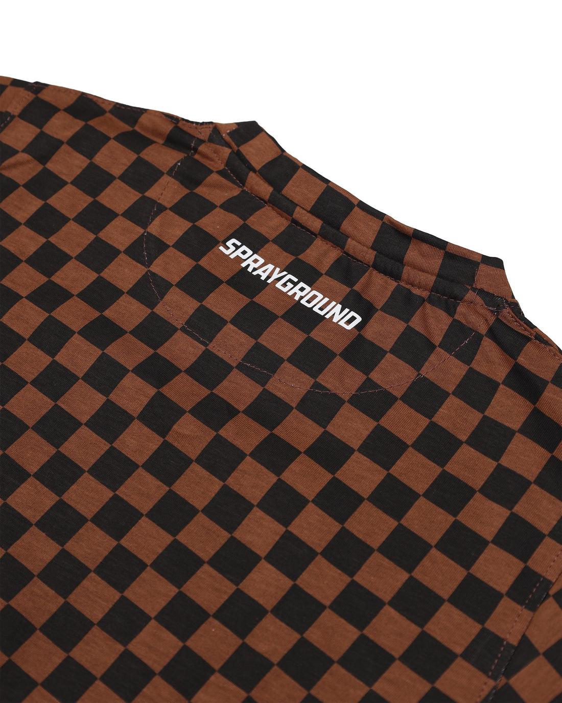 GET OUT BEAR CHECKERED REGULAR T-SHIRT 