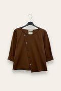 LOVEme Blusa punto milano con bottoni decorativi trasversali