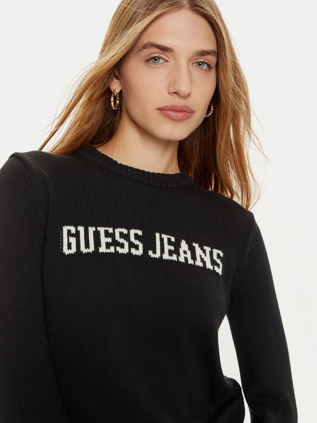 GJ LS CN GUESS J INTARSIA SWTR W4BR10Z3HM1/JBLK GUESS