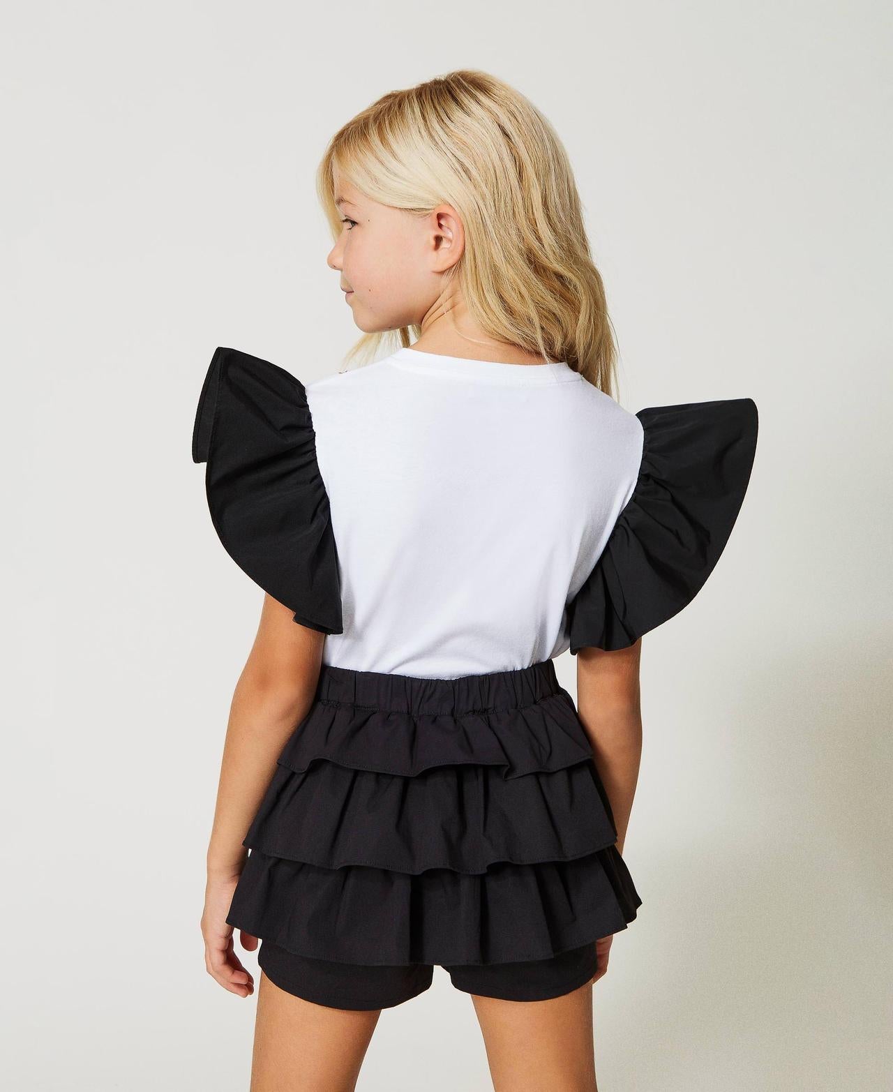 GONNA/PANTALONE IN POPELINE CON BALZE 231GJ2Q5C/0006 TWINSET