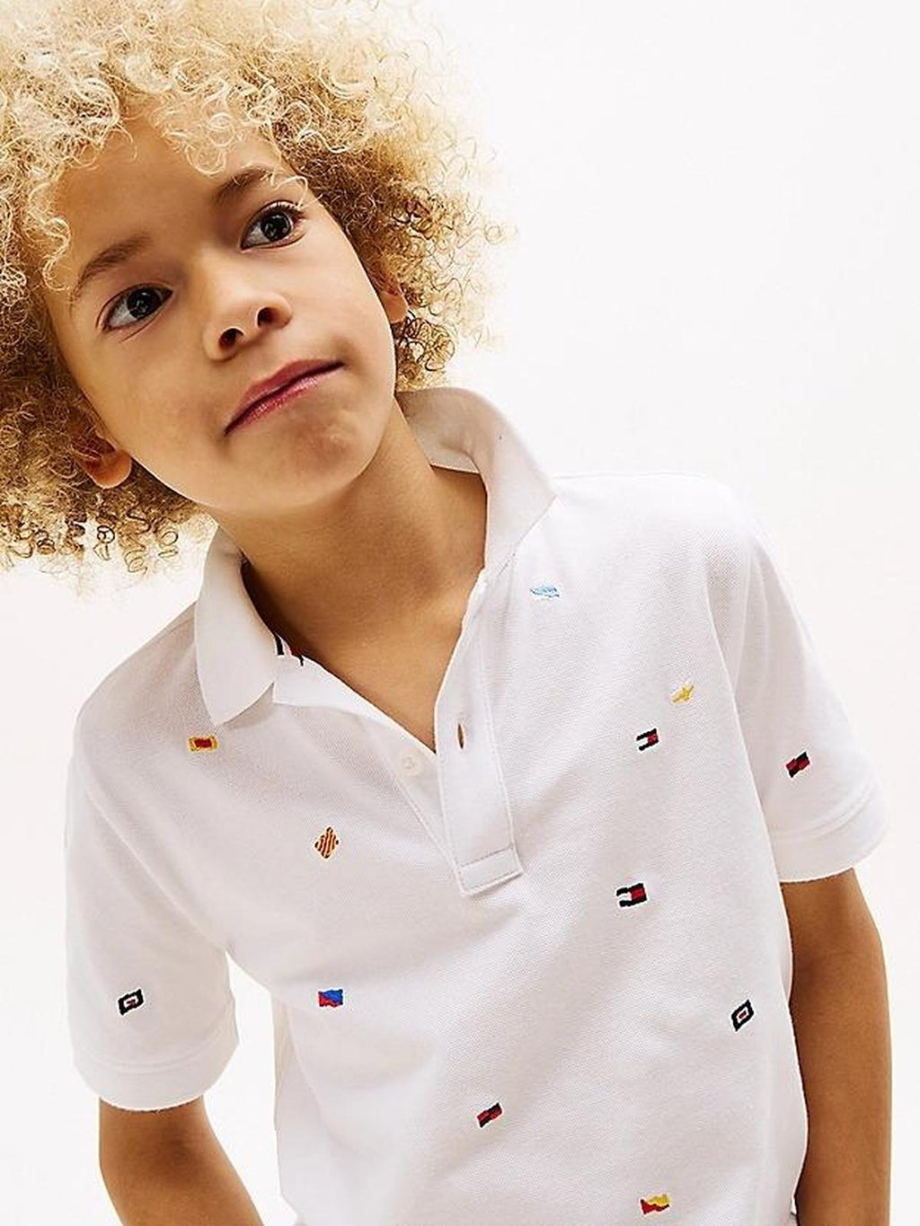 ALL OVER FLAG EMB POLO SS 