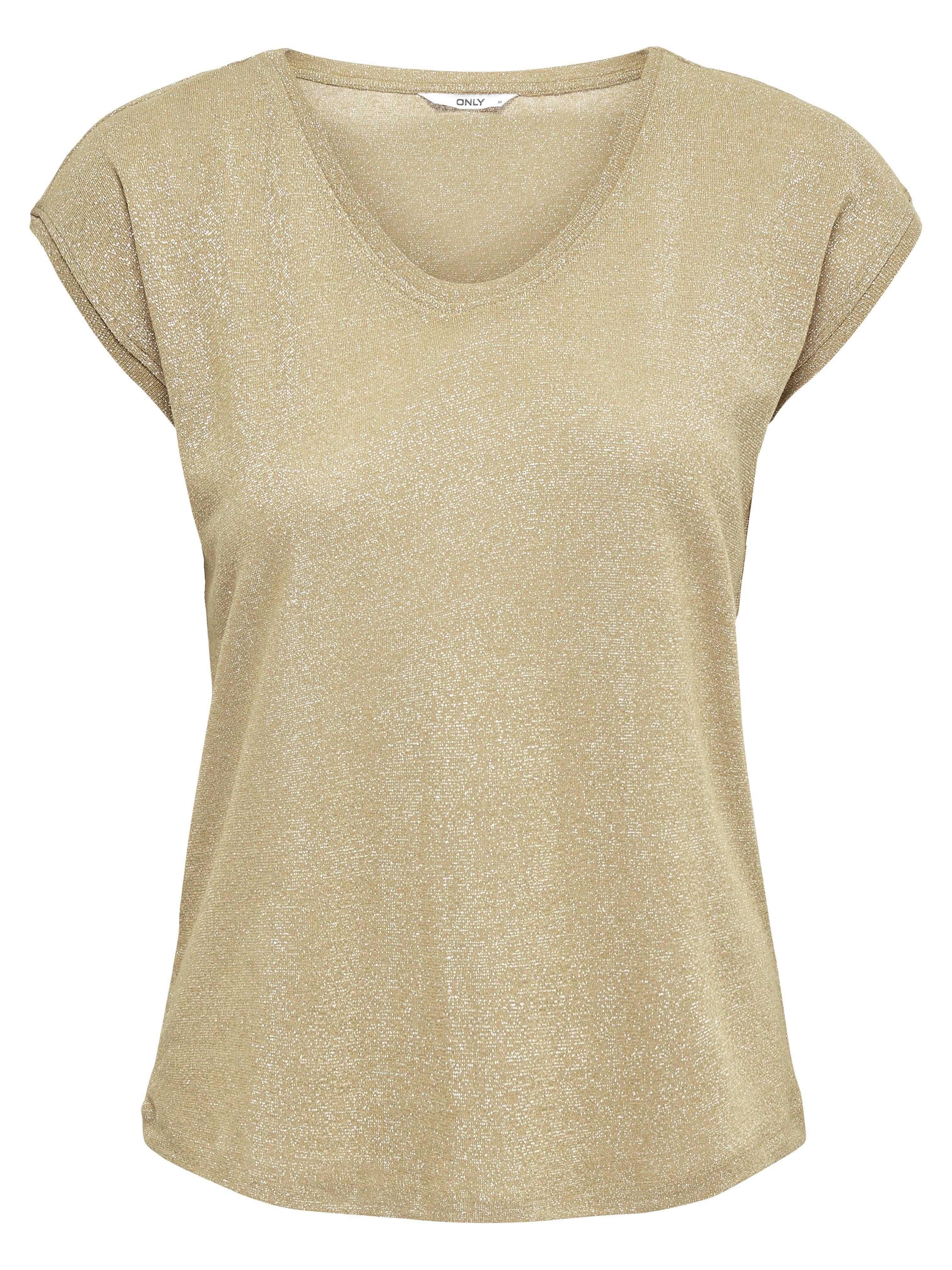 ONLSILVERY S/S V NECK LUREX TOP JRS NOOS 