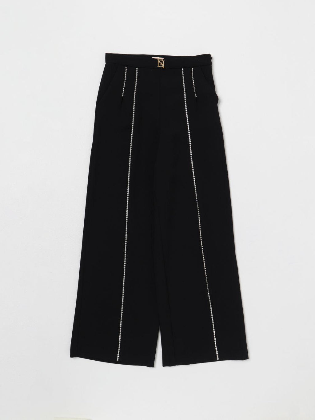 PANTALONE CON PLACCA E APPL. STRASS GA85 NERO 