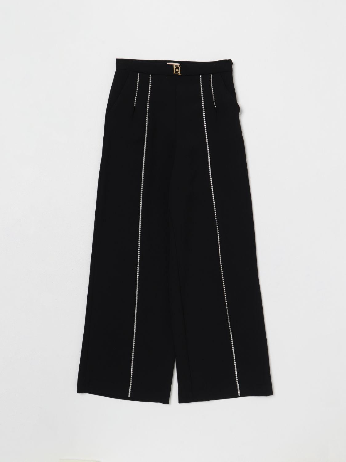 PANTALONE CON PLACCA E APPL. STRASS GA85 NERO 