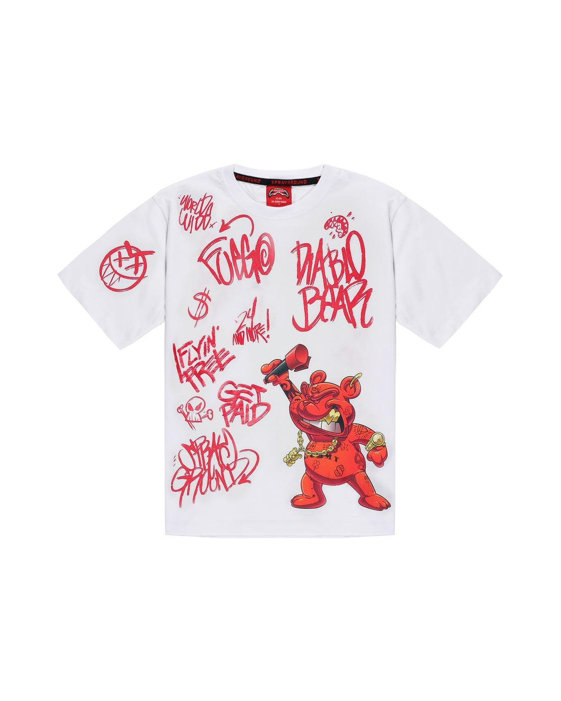 VANDAL DIABLO BEAR WHITE REGULAR T-SHIRT 