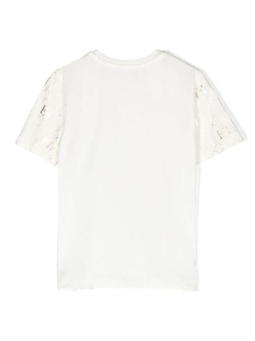 T-SHIRT MEZZA MANICA CON STAMPA LOSANGHE EF NERO 