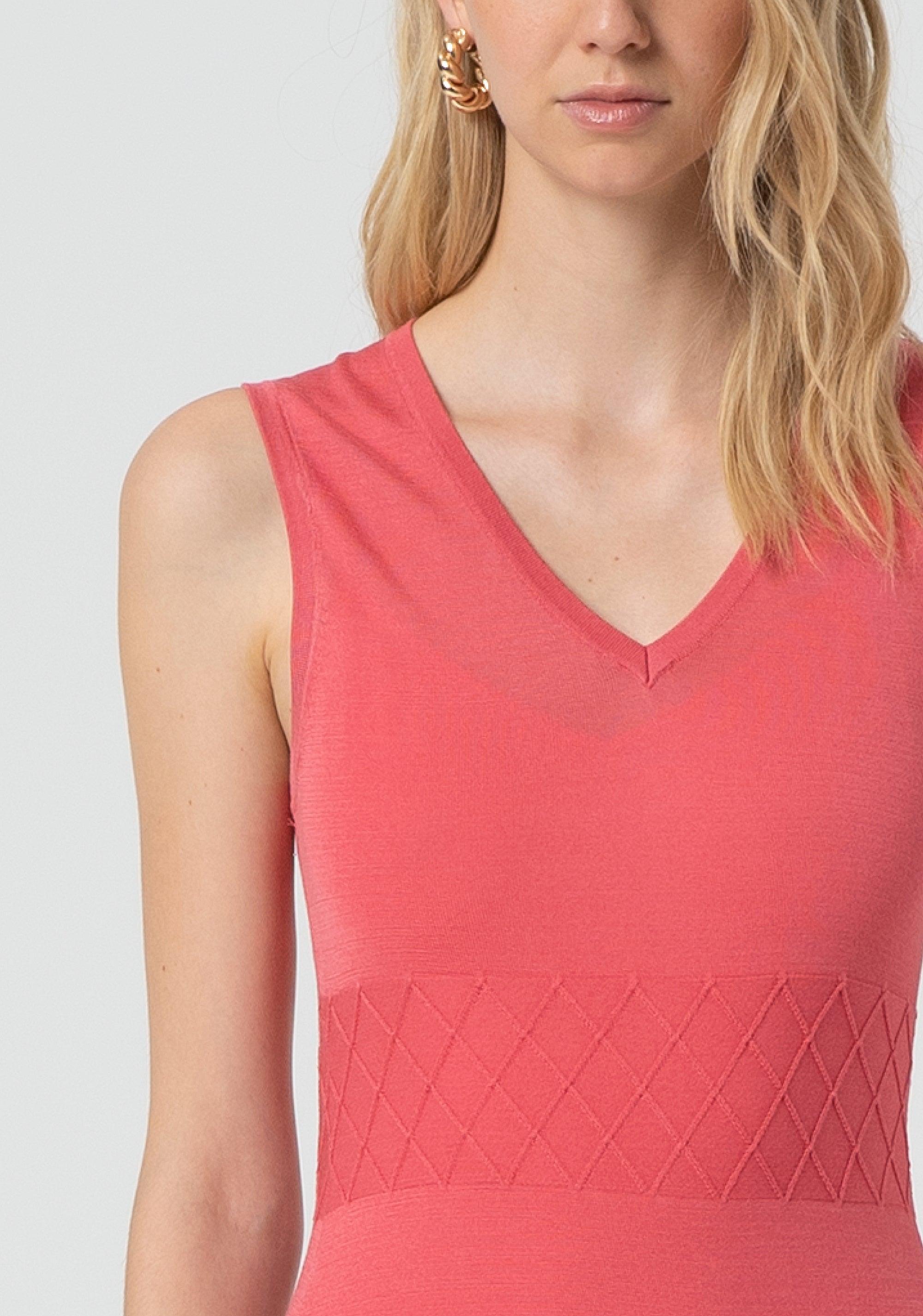 KNITTED DRESS CORAL 