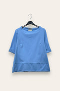 LOVEme Blusa girocollo punto milano, spacchi ai lati