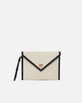 PINKO FLAT PURSE HANDLE CANVAS CHEVR