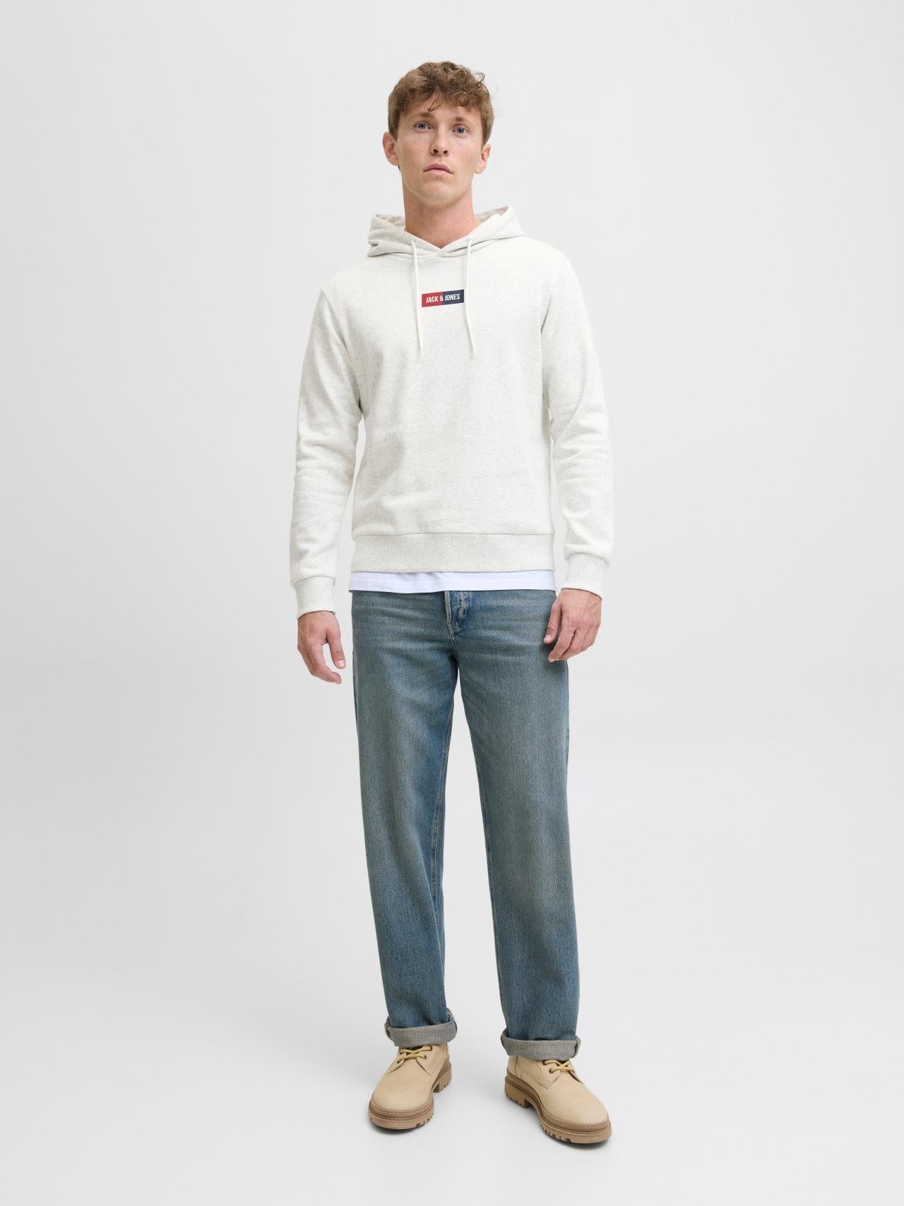 12278618/White Melange JACK AND JONES