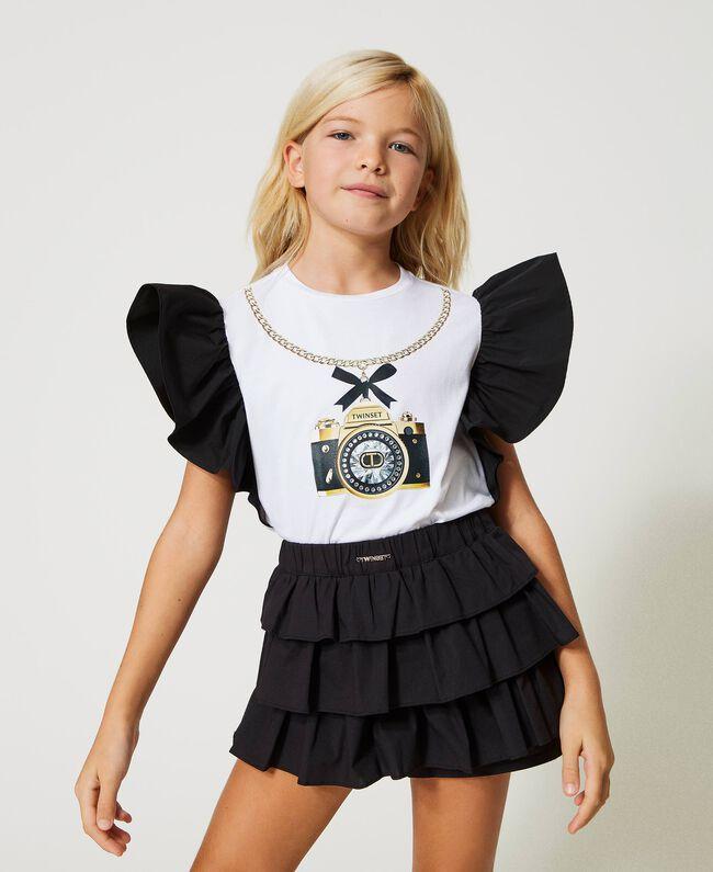 GONNA/PANTALONE IN POPELINE CON BALZE 