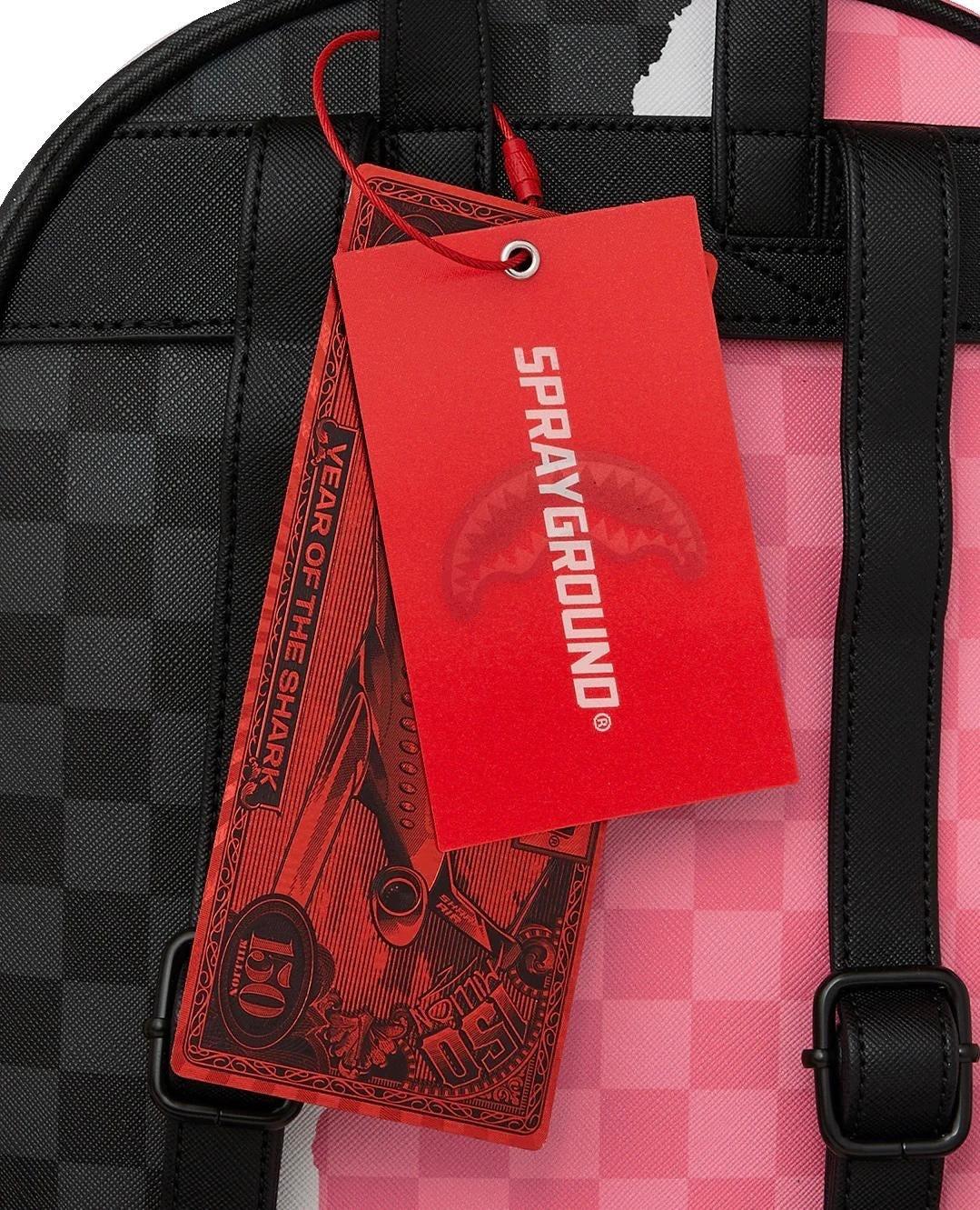 PINK AND BLACK TEAR SIP SAVAGE BACKPACK 910B8276NSZ/PINK SPRAYGROUND