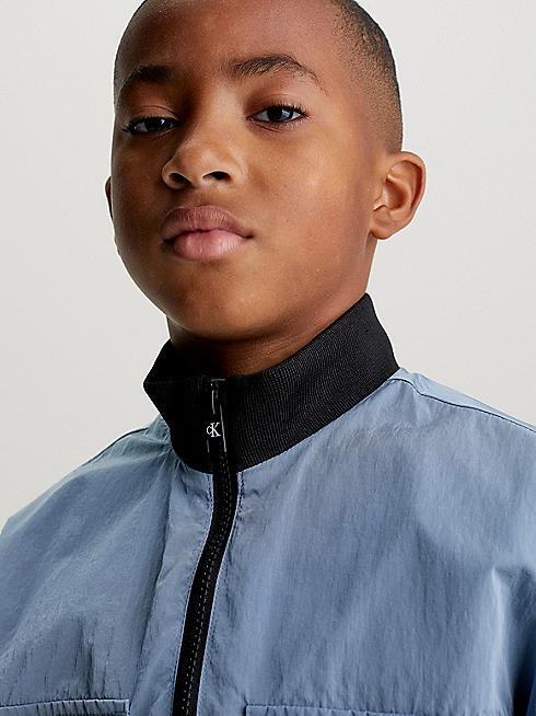 STRUCTURED NYLON ZIPPED BOMBER 