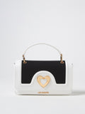 BORSA CANVAS NERO+PU BIANCO 