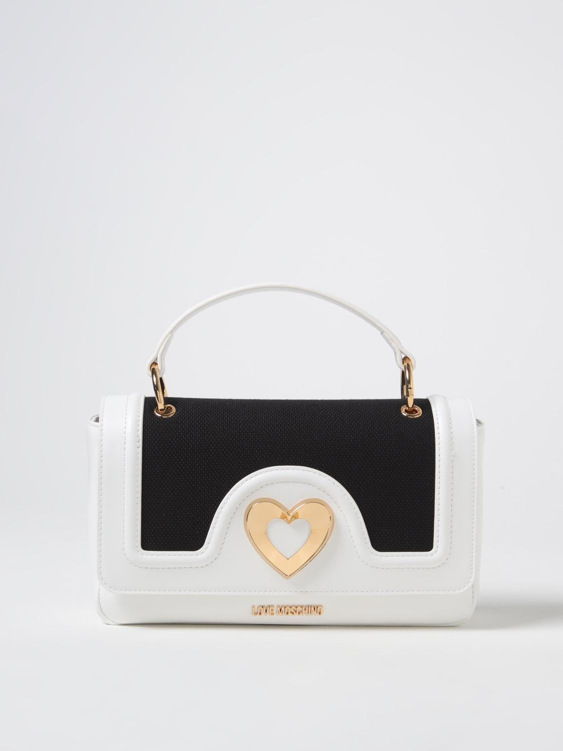 BORSA CANVAS NERO+PU BIANCO 