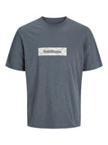 JACK JONES KIDS JORSPLIT AOP BRANDING TEE SS CREW JNR