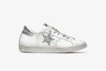 SNEAKERS ONE STAR PELLE BIANCA-DETTAGLI GLITTER ARGENTO 
