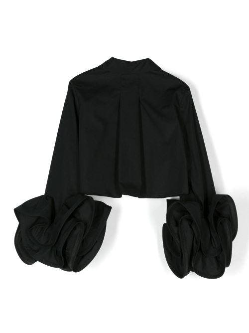 CAMICIA CON MANICHE A VOLANT NERO 