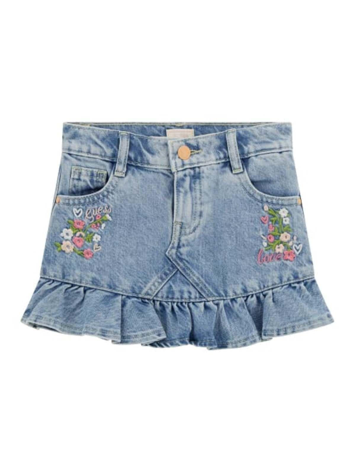 RIGID DENIM SKIRT W/ 