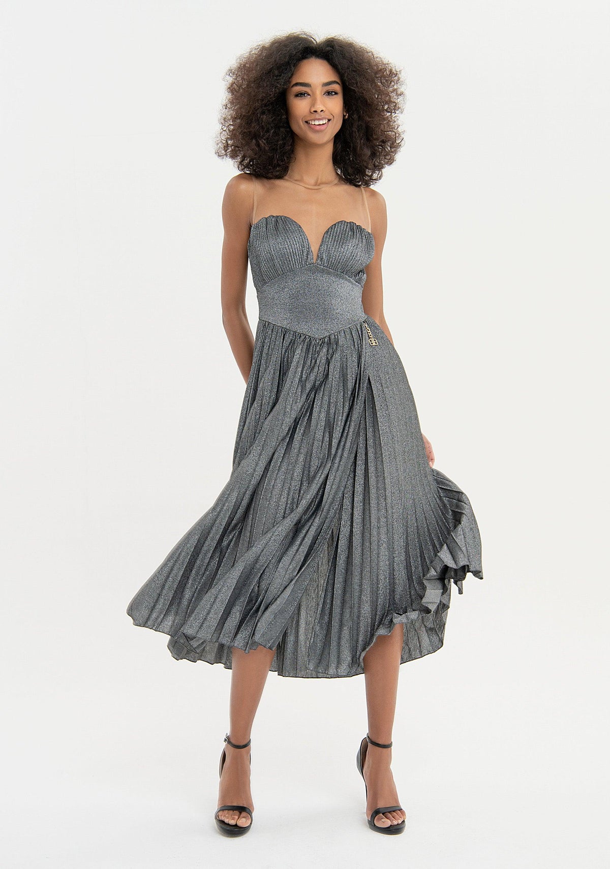 MIDI DRESS SILVER 