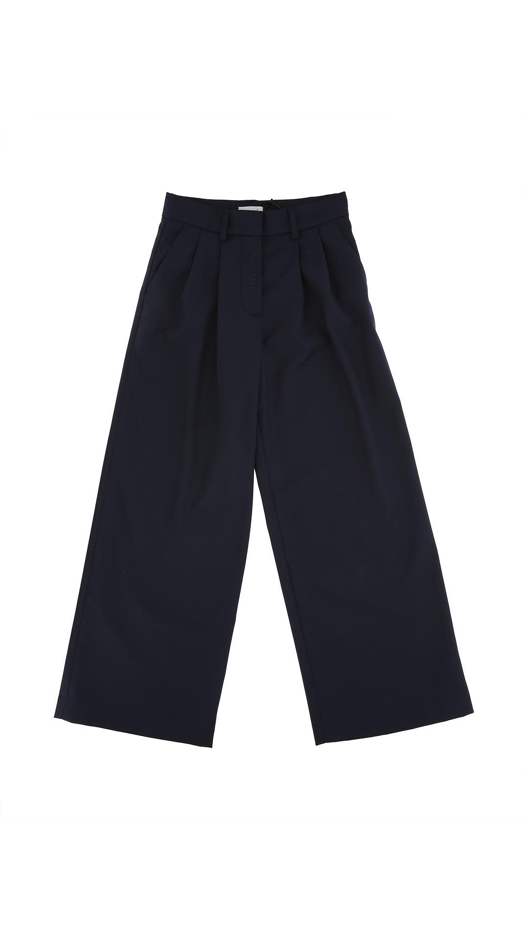 PANTALONE CON RICAMO IN FRESCO LANA 
