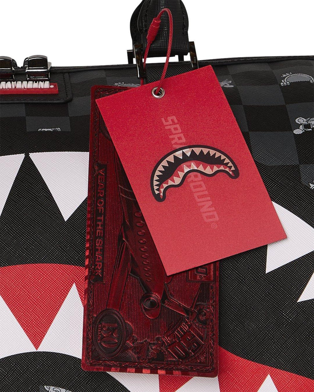 GRAY PEEKING CHARACTER CHECK MINI<BR/>DUFFLE 