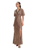 GUESS SS MARTINE SPLIT LONG DRESS