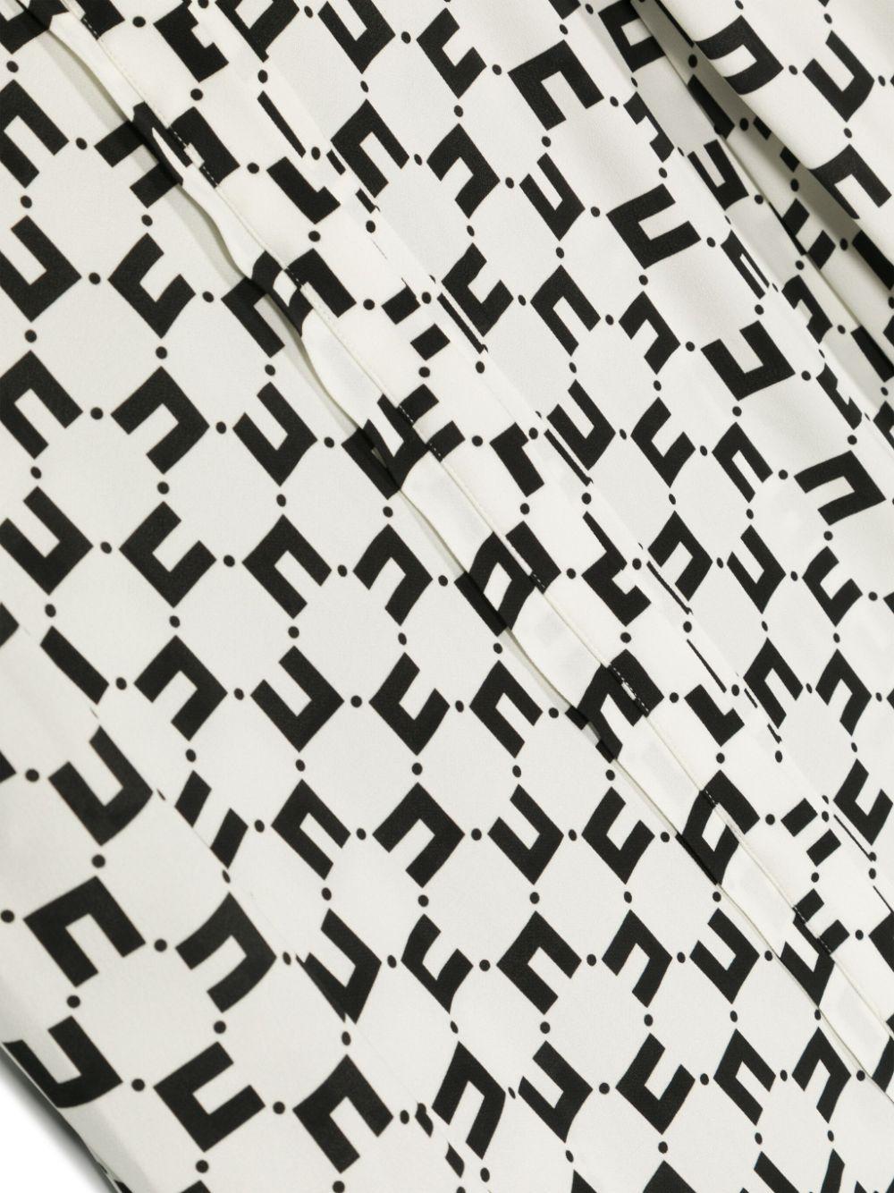 CAMICIA IN VISCOSA STAMPA LOGO CUBICO BURRO/NERO EFCA230 0 VI014/D027 ELISABETTA FRANCHI La Mia Bambina