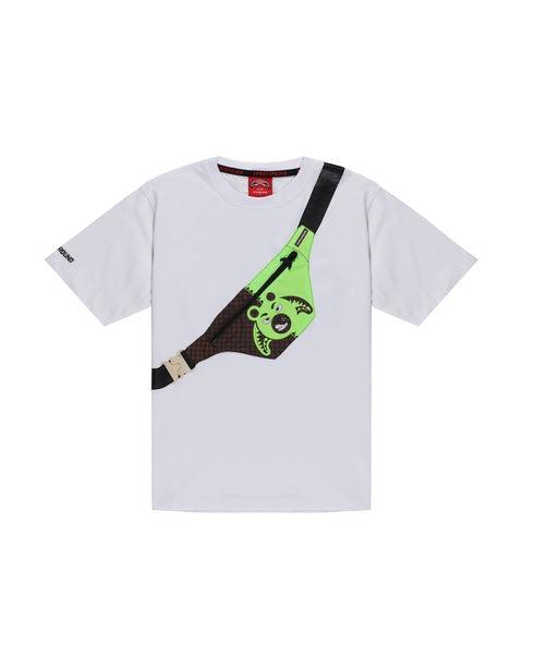 CROSSBODY MONEY BEAR CUT<BR/>REGULAR T-SHIRT WHT 