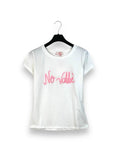 T-shirt con scritta ricamata "no vabbè" 