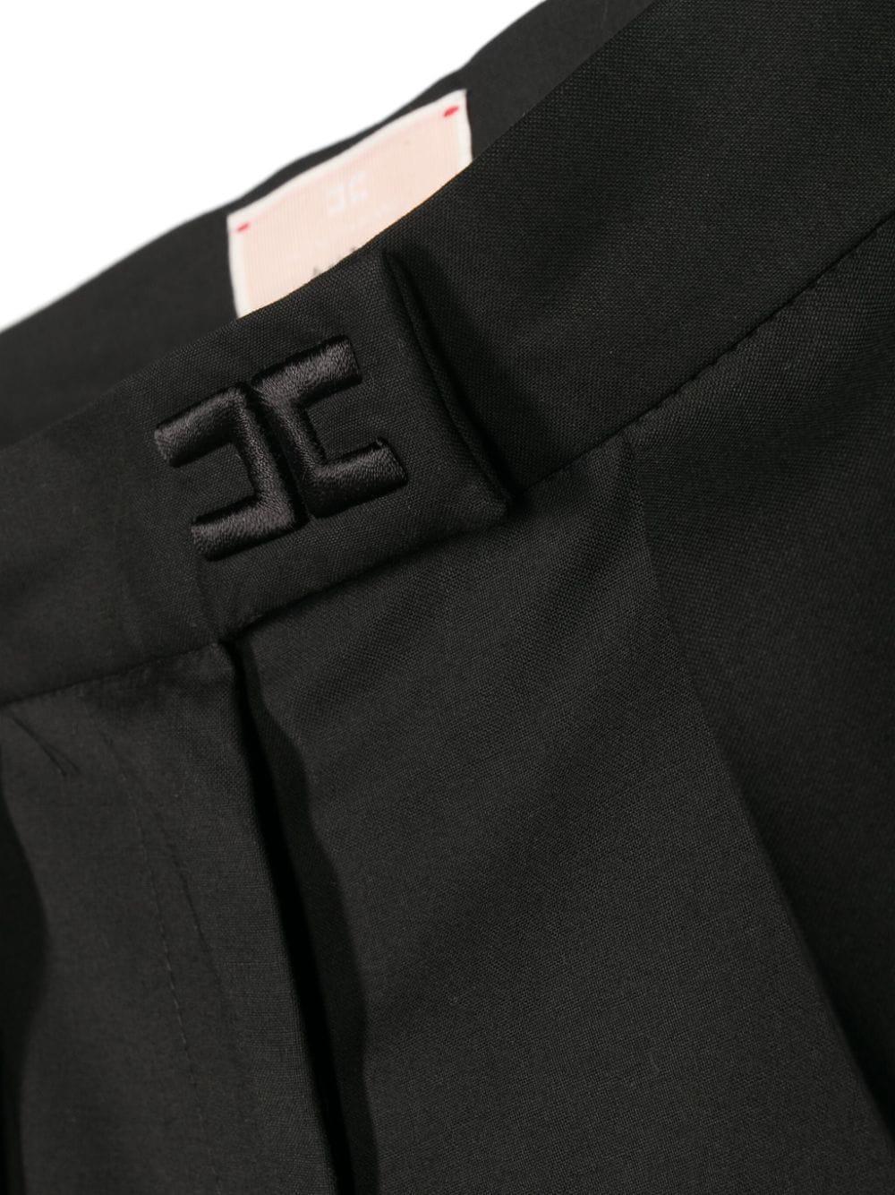 PANTA PALAZZO IN FRESCO LANA CON RICAMO NERO EFPA228 0 ML002/N000 ELISABETTA FRANCHI La Mia Bambina