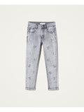SKINNY IN DENIM DELAVATO CON APPLICAZIONI 222GJ2410/7284 TWINSET