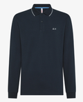 SUN68 POLO SMALL STRIPES ON COLLAR  L/S