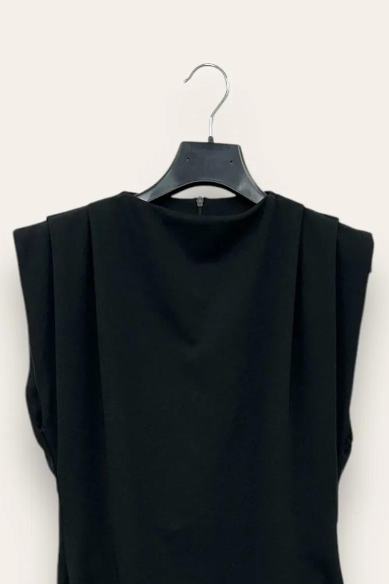 Blusa sagomata asimmetrica in crepe AM-10662-AM-8047/Nero LOVEme