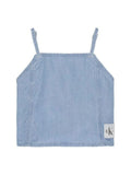 DENIM LOGO STRAP TOP 
