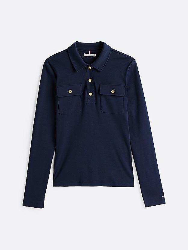 SLIM GOLD BTN POLO L WW0WW45308/C1G TOMMY HILFIGER