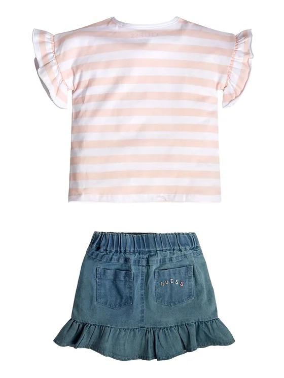 SET SS T-SHIRT+DENIM SKIRT K3GG01K6YW0/P01G GUESS