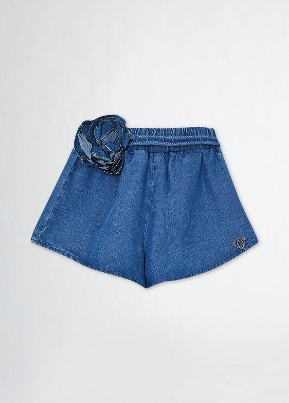 PANT.DENIM SHORT C/CINT.FIORE 