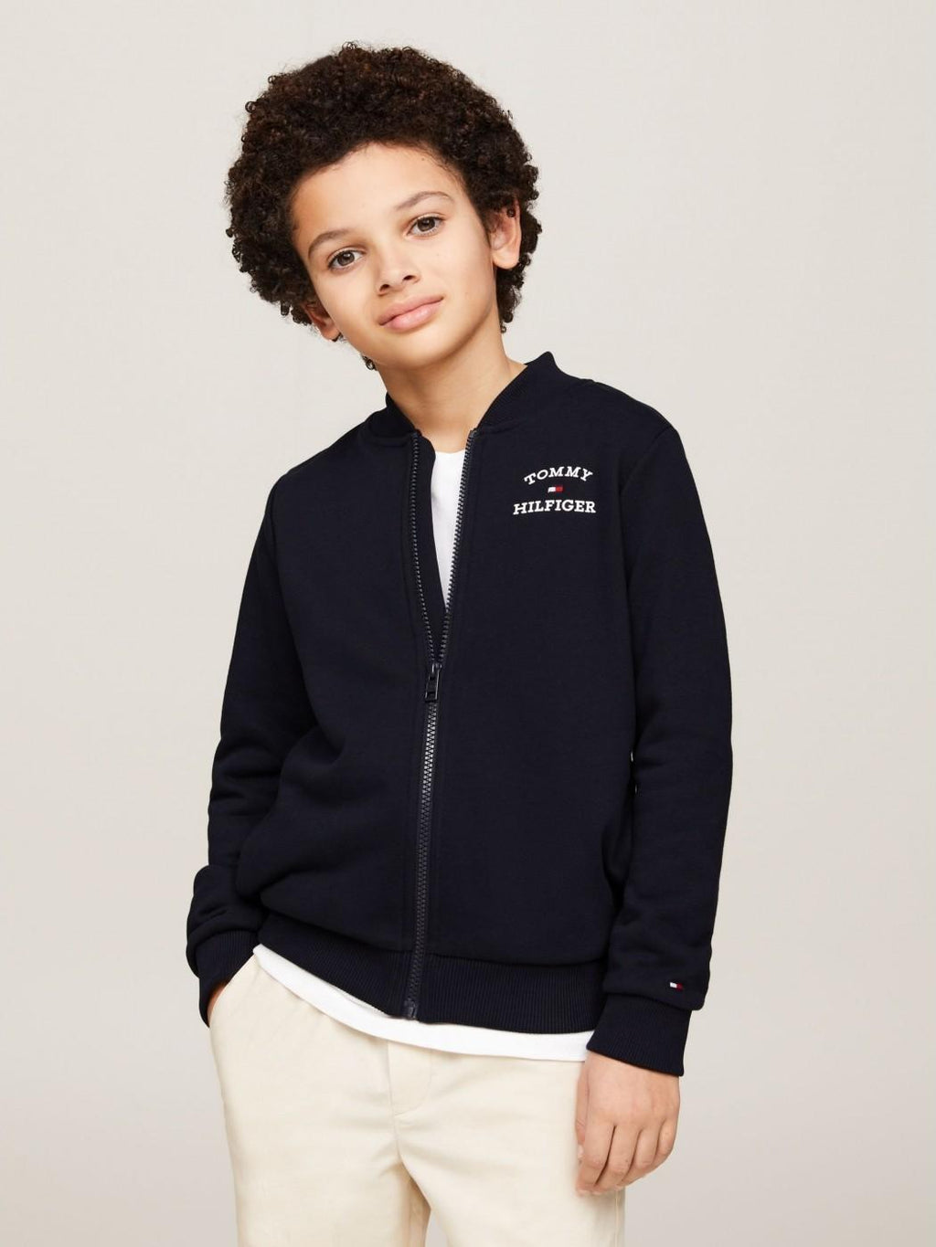 TH LOGO ZIP TROUGH SWEATSHIRT 