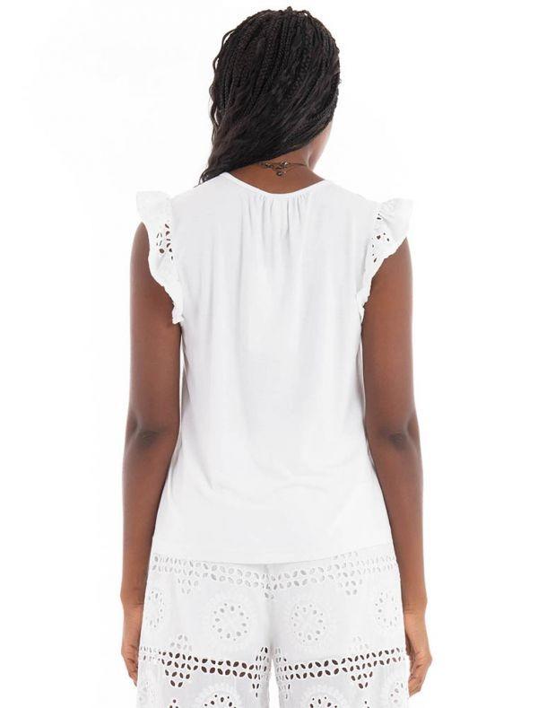 ONLMARGA ZINDY LIFE CAPSLEEVE TOP WVN 15319153/Bright White ONLY