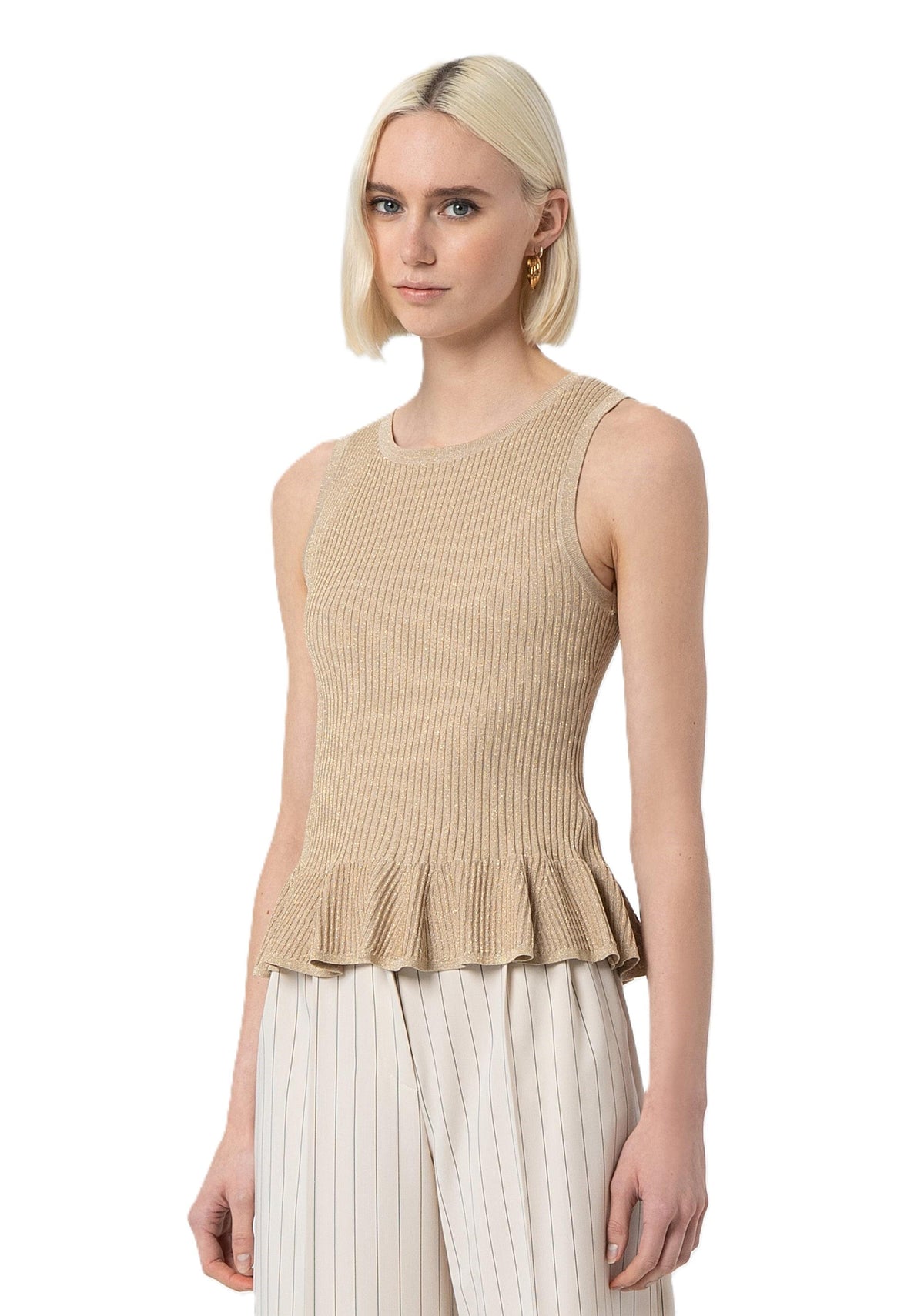 BOAT NECKLINE TOP GOLDLUREX 