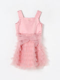 TWINSET ABITO CORTO CON FIOCCO E BALZE IN TULLE