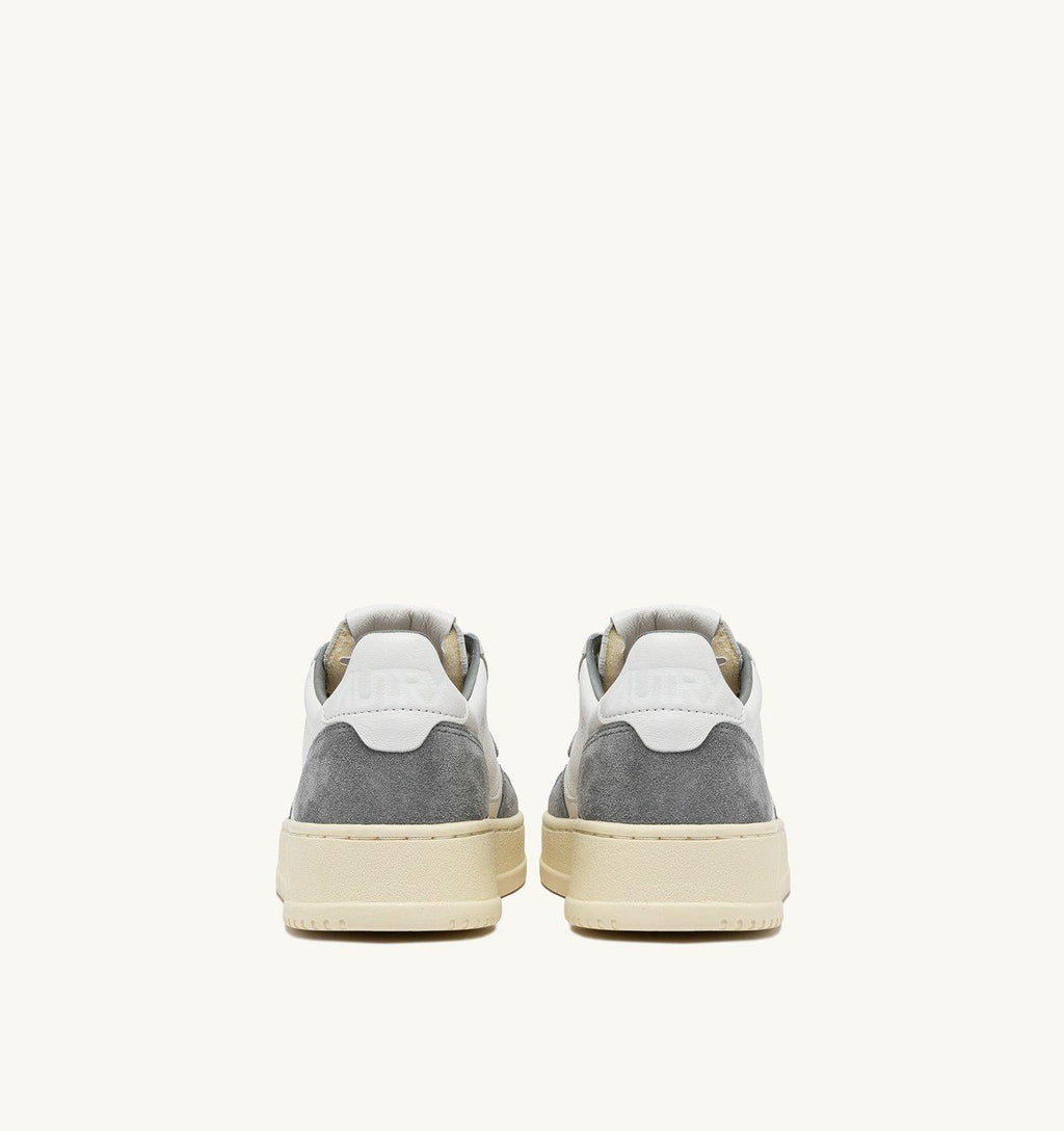 Sneakers Autry Medalist Low in pelle di capra e suede Bianco/Grigio 