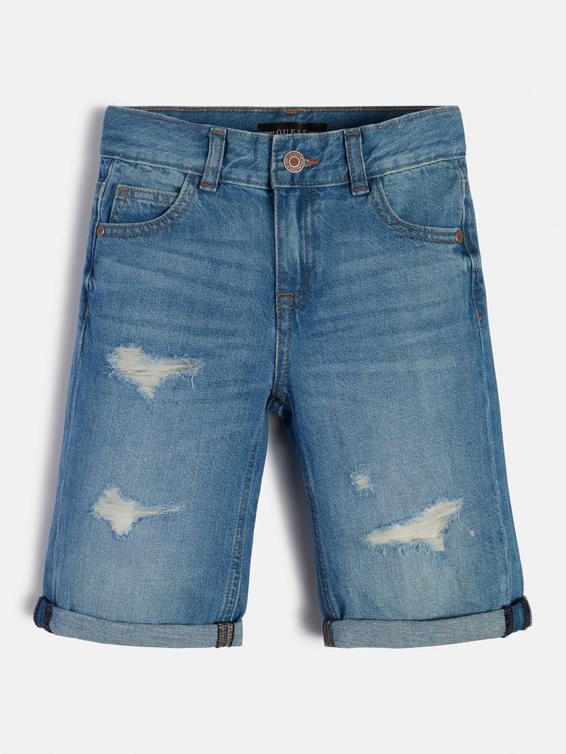 DENIM LINEN SHORTS 