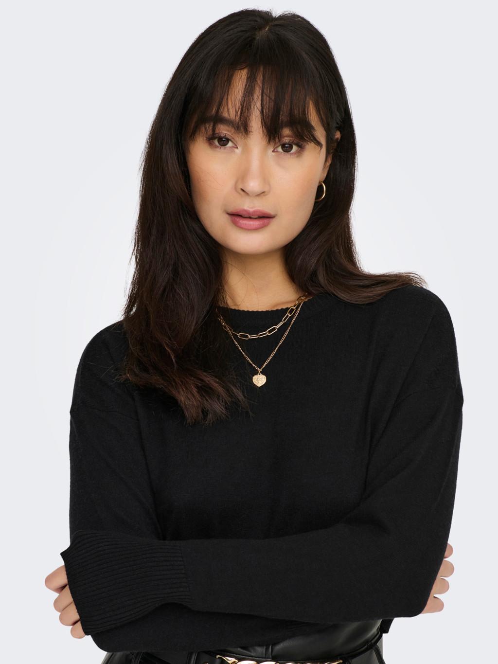 ONLIBI LS CROP O-NECK CC KNT 