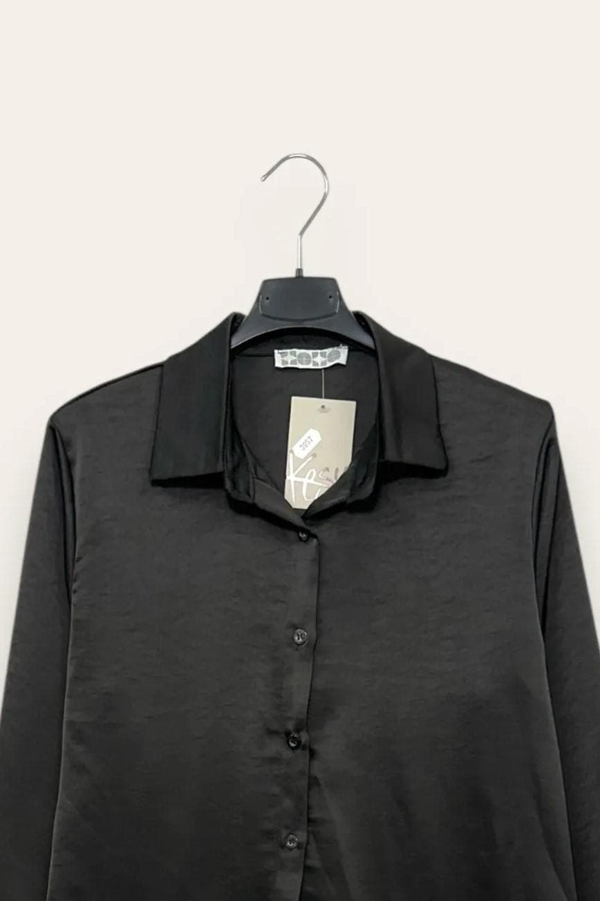 Camicia in raso CL-10673-CL-3957/Nero LOVEme
