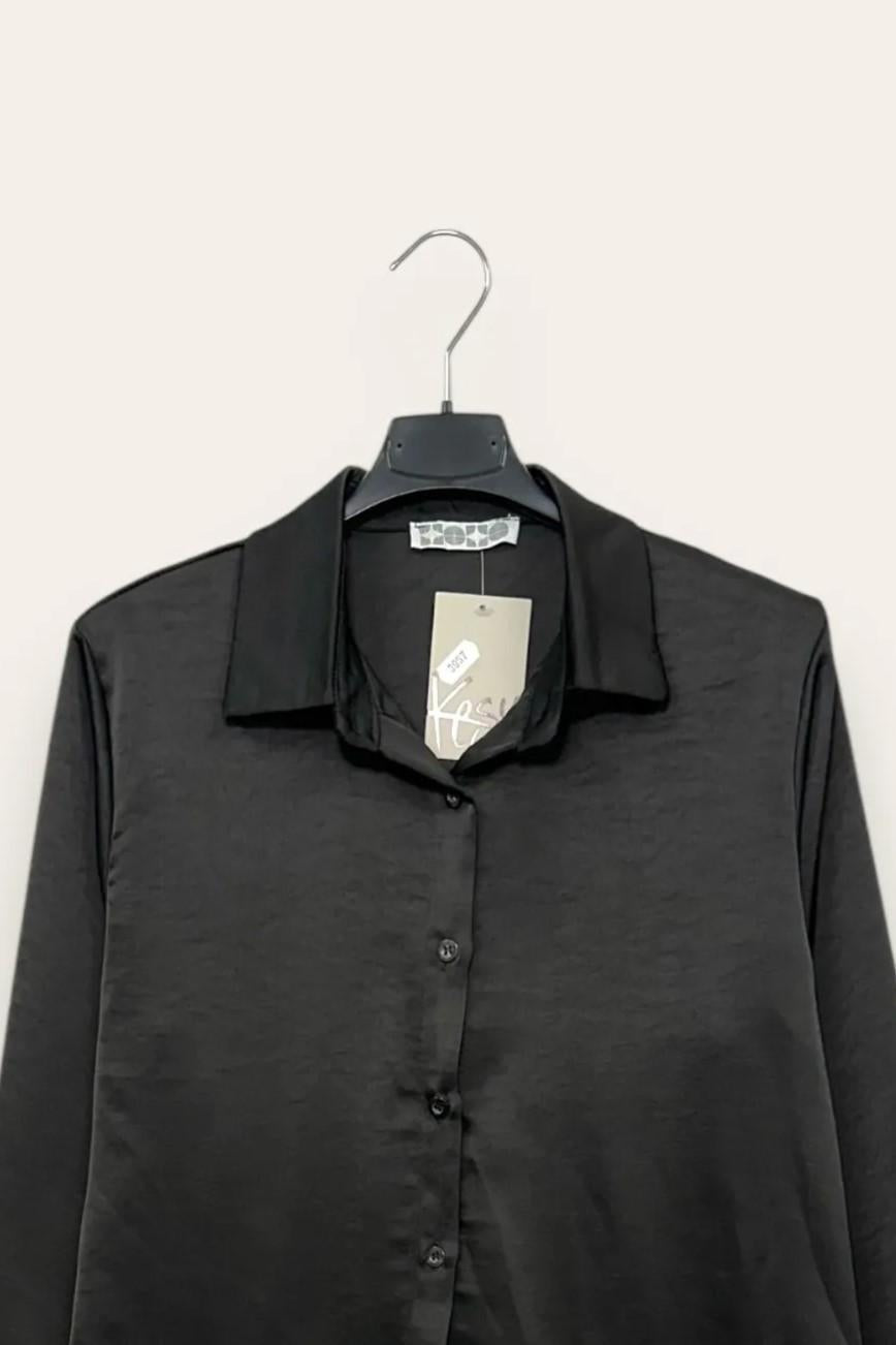 Camicia in raso CL-10673-CL-3957/Nero LOVEme