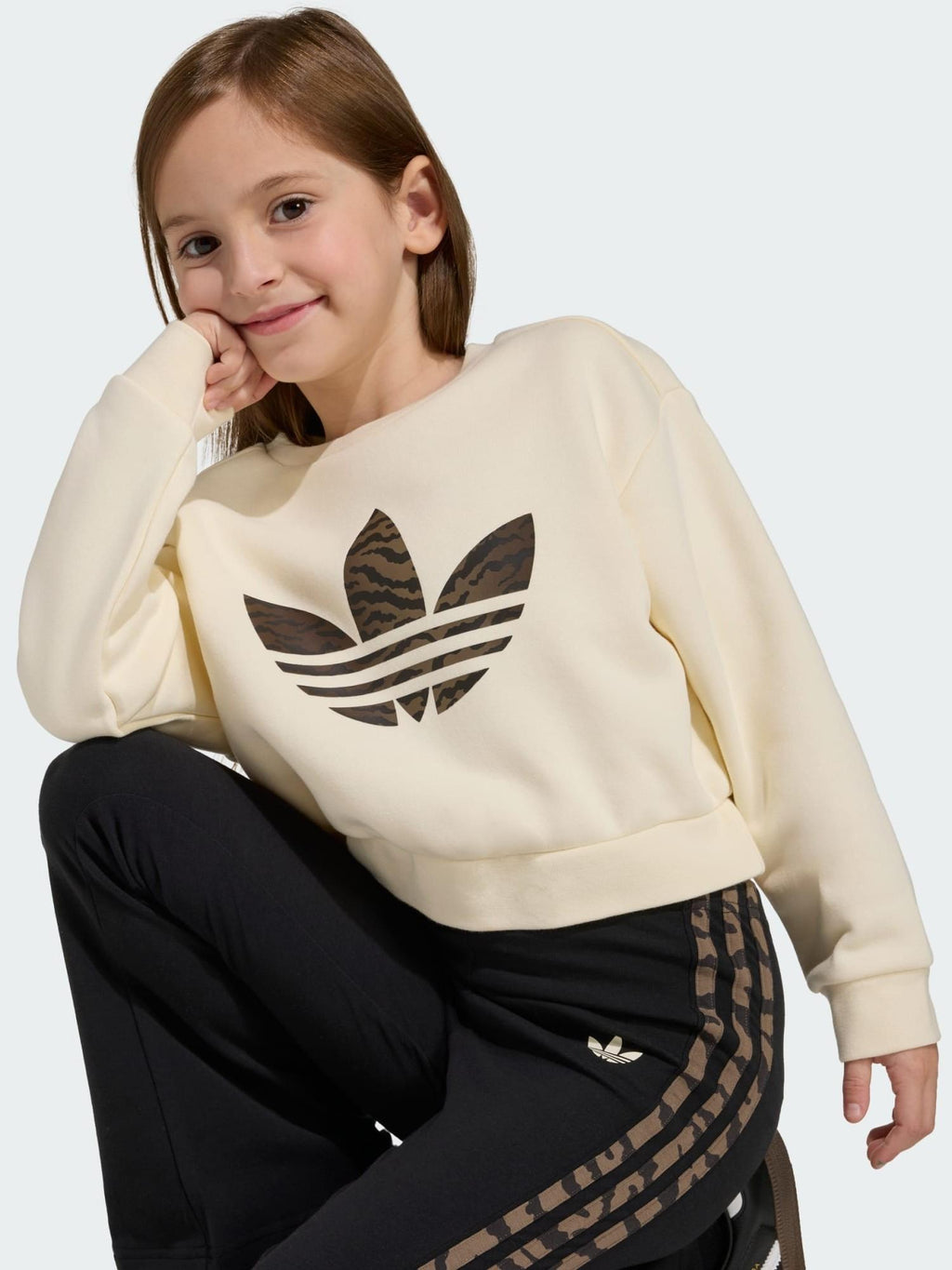 BOXY CREW SET       CREWHT/NBROWN 