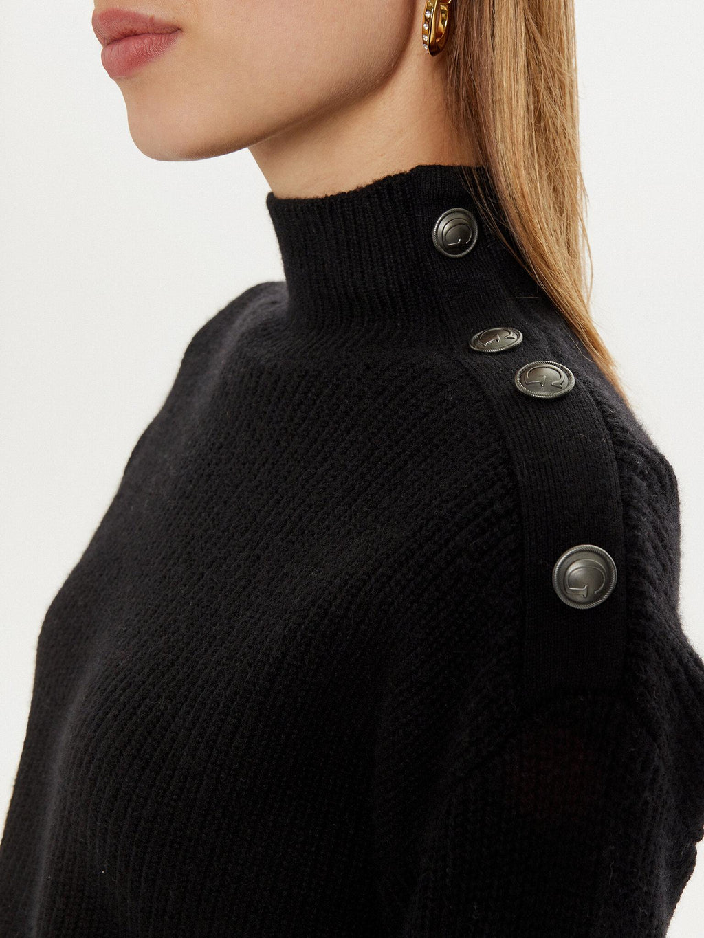 ZYLEE LS MOCK NECK SWTR W4BR39Z2WX0/JBLK GUESS